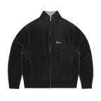 2 TONE RIBBED KNIT ZIP UP [BLACK]
