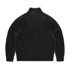 2 TONE RIBBED KNIT ZIP UP [BLACK]