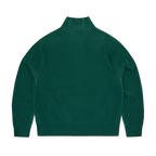2 TONE RIBBED KNIT ZIP UP [GREEN]