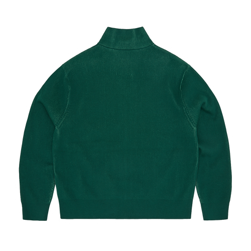 2 TONE RIBBED KNIT ZIP UP [GREEN]
