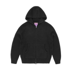 ALCATRAZ HEAVY KNIT ZIP HOODIE [BLACK]