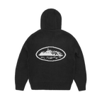ALCATRAZ HEAVY KNIT ZIP HOODIE [BLACK]