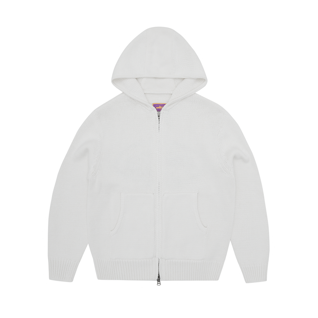 ALCATRAZ HEAVY KNIT ZIP HOODIE [NATURAL]