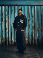 CREST CHAINSTITCH DENIM JACKET [WASHED BLACK]