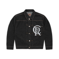 CREST CHAINSTITCH DENIM JACKET [WASHED BLACK]
