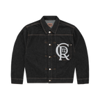 CREST CHAINSTITCH DENIM JACKET [WASHED BLACK]