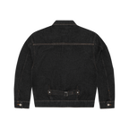 CREST CHAINSTITCH DENIM JACKET [WASHED BLACK]