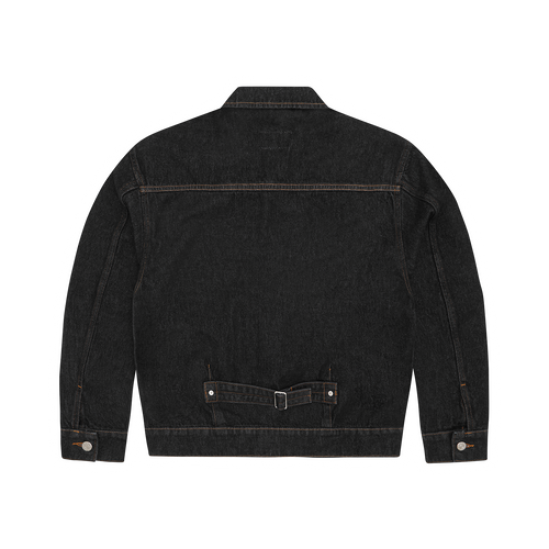 CREST CHAINSTITCH DENIM JACKET [WASHED BLACK]
