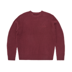 CROCHET APPLIQUE KNIT CREW [BURGUNDY]