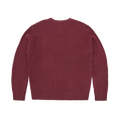 CROCHET APPLIQUE KNIT CREW [BURGUNDY]