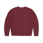 CROCHET APPLIQUE KNIT CREW [BURGUNDY]
