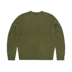 CROCHET APPLIQUE KNIT CREW [KHAKI]
