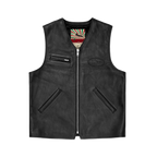 SKYDIVE LEATHER VEST [BLACK]