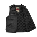 SKYDIVE LEATHER VEST [BLACK]