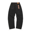 DUAL STRIPE BAGGY JEANS [WASHED BLACK]