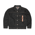 DUAL STRIPE DENIM JACKET [WASHED BLACK]