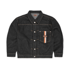 DUAL STRIPE DENIM JACKET [WASHED BLACK]