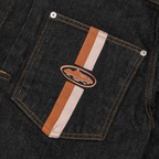 DUAL STRIPE DENIM JACKET [WASHED BLACK]