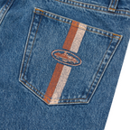 DUAL STRIPE BAGGY JEANS [MIDWASH]