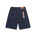 DUAL STRIPE DENIM SHORT [WASHED INDIGO]
