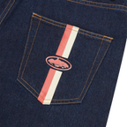 DUAL STRIPE DENIM SHORT [WASHED INDIGO]