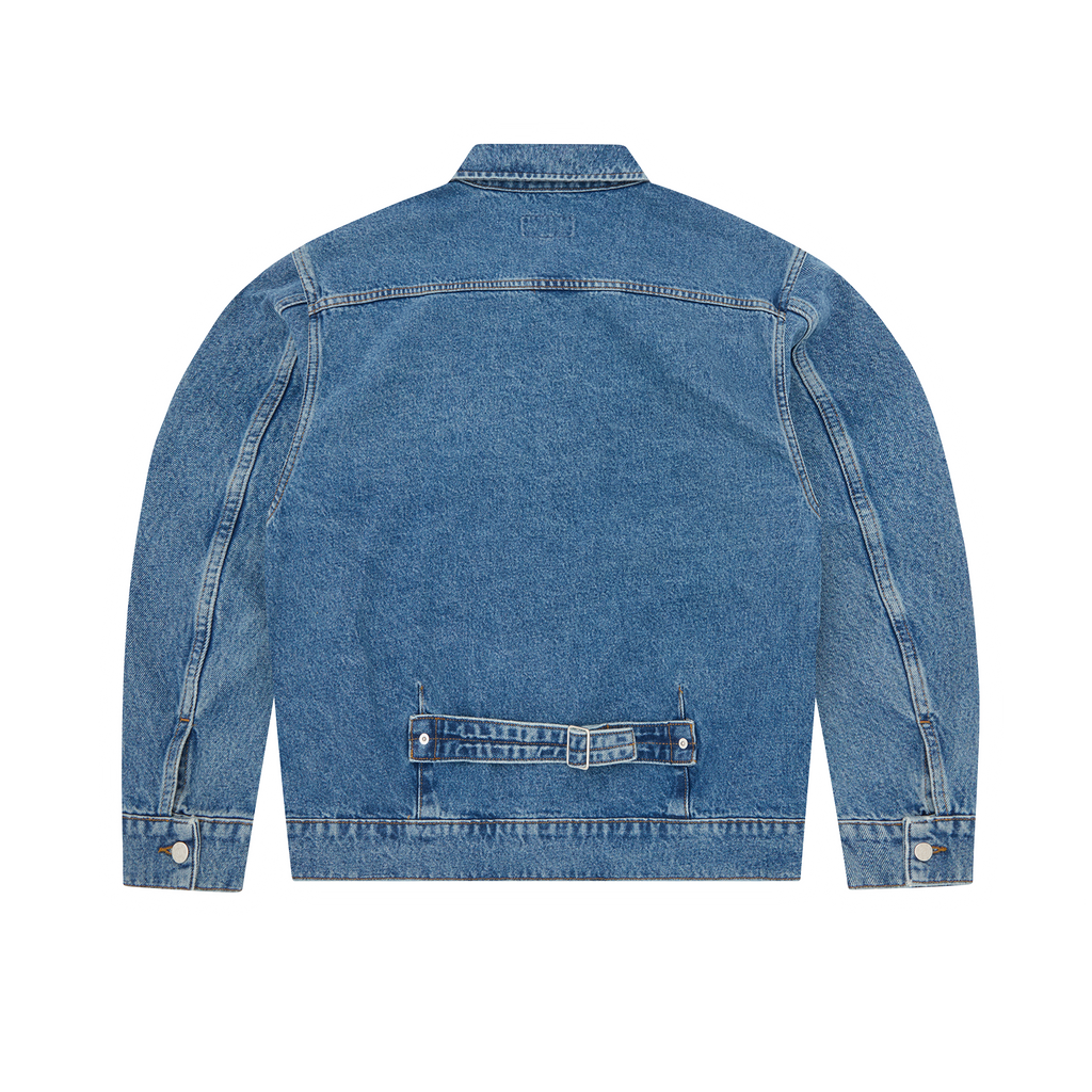 DUAL STRIPE DENIM JACKET [MIDWASH]