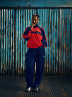 PISTA VELOUR TRACK JACKET [NAVYRED]