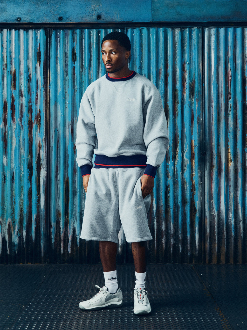 HMP DOUBLE UP CREWNECK [HEATHER GREY]