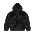 HOODED FUR JACKET [BLACK]