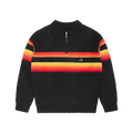 GRADIENT HALF KNIT ZIP PULLOVER [BLACK]