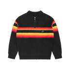 GRADIENT HALF KNIT ZIP PULLOVER [BLACK]