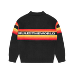 GRADIENT HALF KNIT ZIP PULLOVER [BLACK]