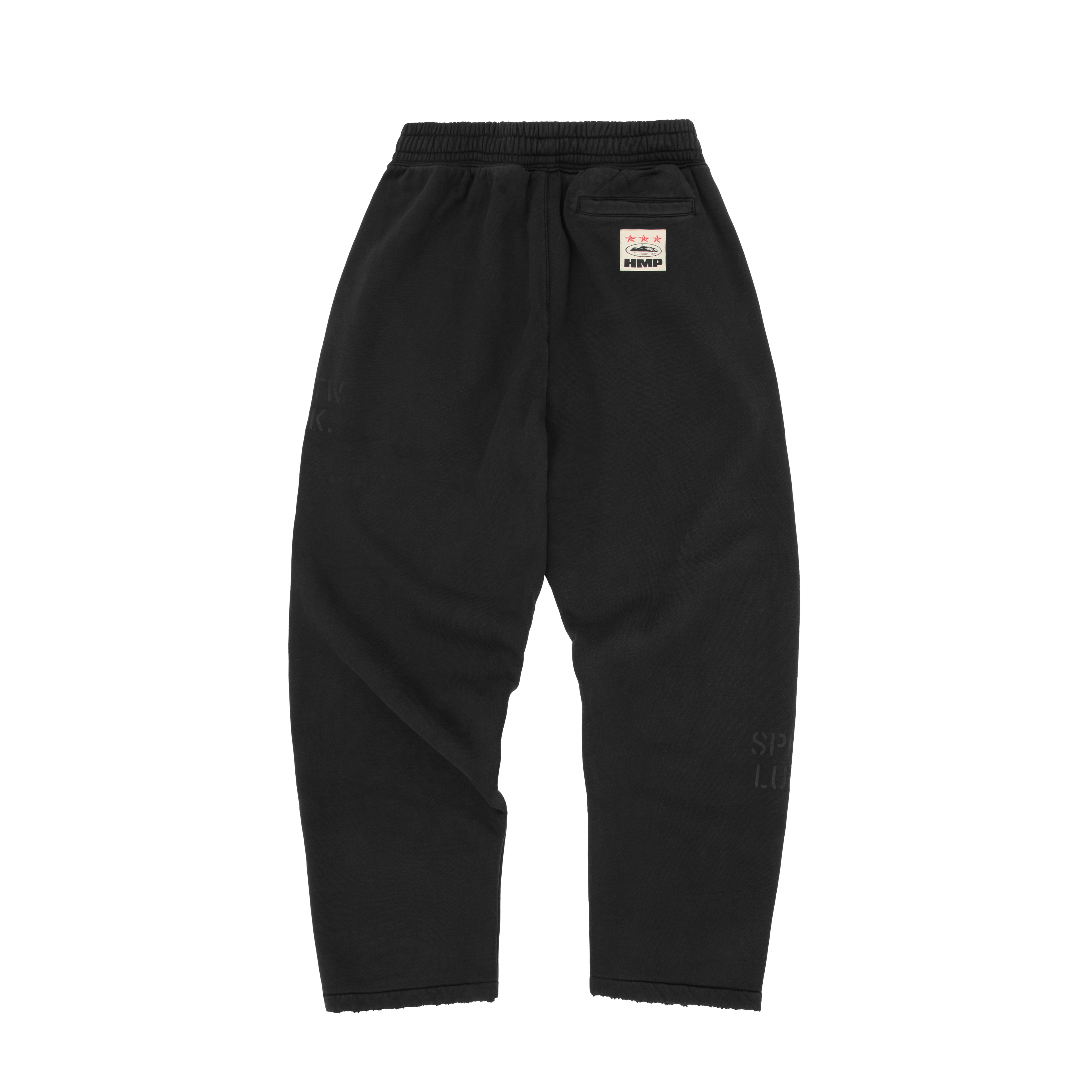 HMP STENCIL OPEN HEM SWEATPANT [BLACK OVERDYE]