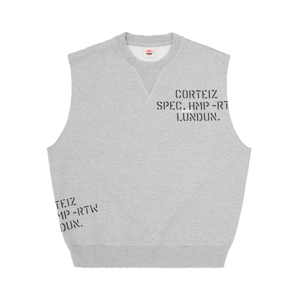 HMP STENCIL VEST [HEATHER GREY]