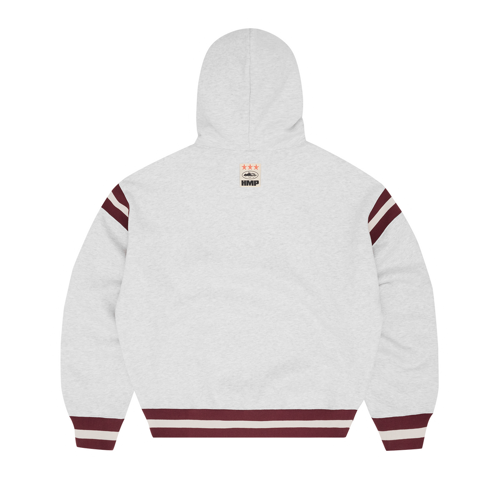 HMP STRIPE RIB HOODIE [LIGHT HEATHER]