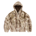 PELT HOODED FUR JACKET [FAWN]
