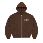 ISLAND PUFF PRINT ZIP HOODIE [BROWN]