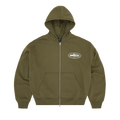 ISLAND PUFF PRINT ZIP HOODIE [OLIVE]