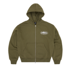 ISLAND PUFF PRINT ZIP HOODIE [OLIVE]