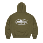 ISLAND PUFF PRINT ZIP HOODIE [OLIVE]