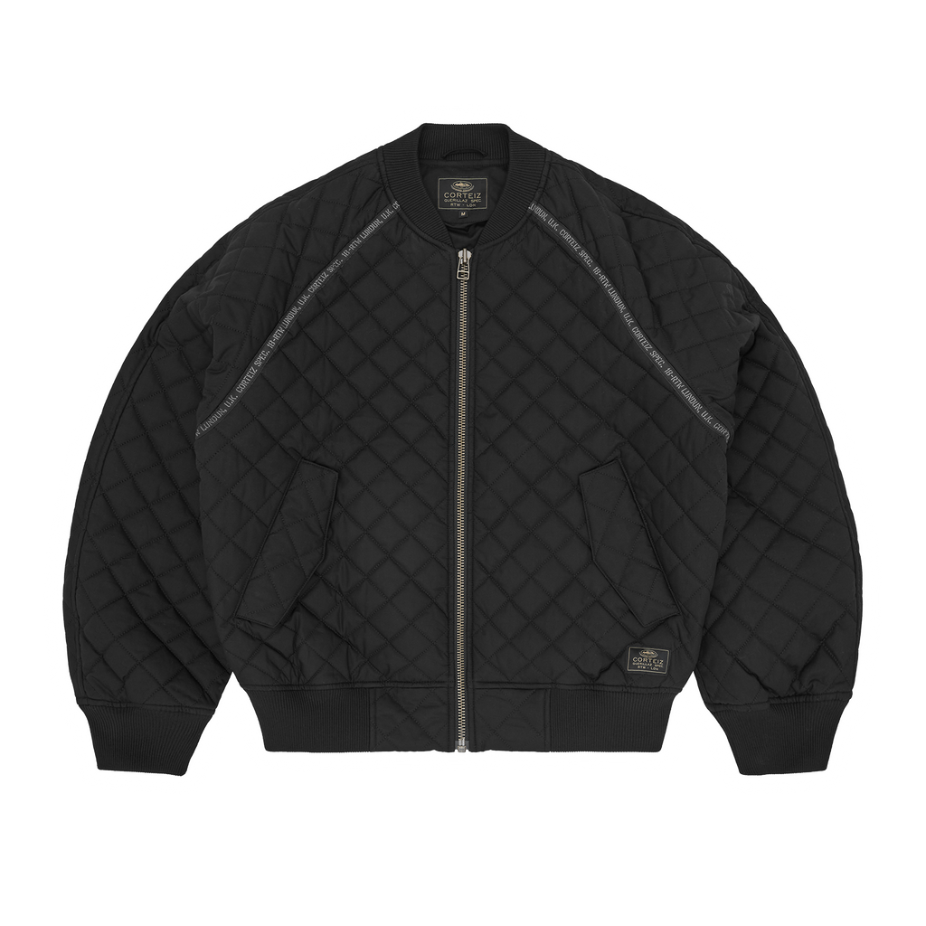 QUILTED EXCHANGE BOMBER [BLACK]