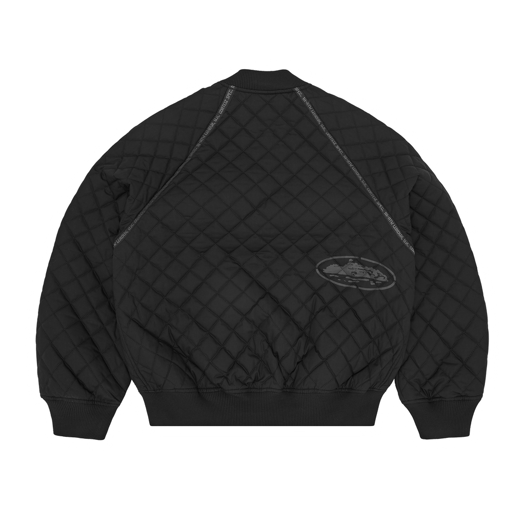 QUILTED EXCHANGE BOMBER [BLACK]