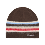 MULTI STRIPE KNIT BEANIE [BROWN]