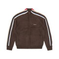 MULTI STRIPE KNIT ZIP UP [BROWN]