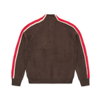 MULTI STRIPE KNIT ZIP UP [BROWN]