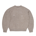 SCRIPT POCKET KNIT SWEATER [OATMEAL]