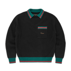 GIANNI KNIT POLO SWEATER [BLACK]