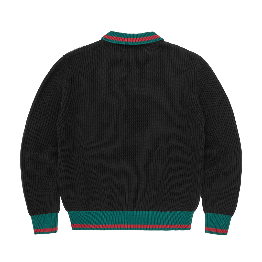 GIANNI KNIT POLO SWEATER [BLACK]