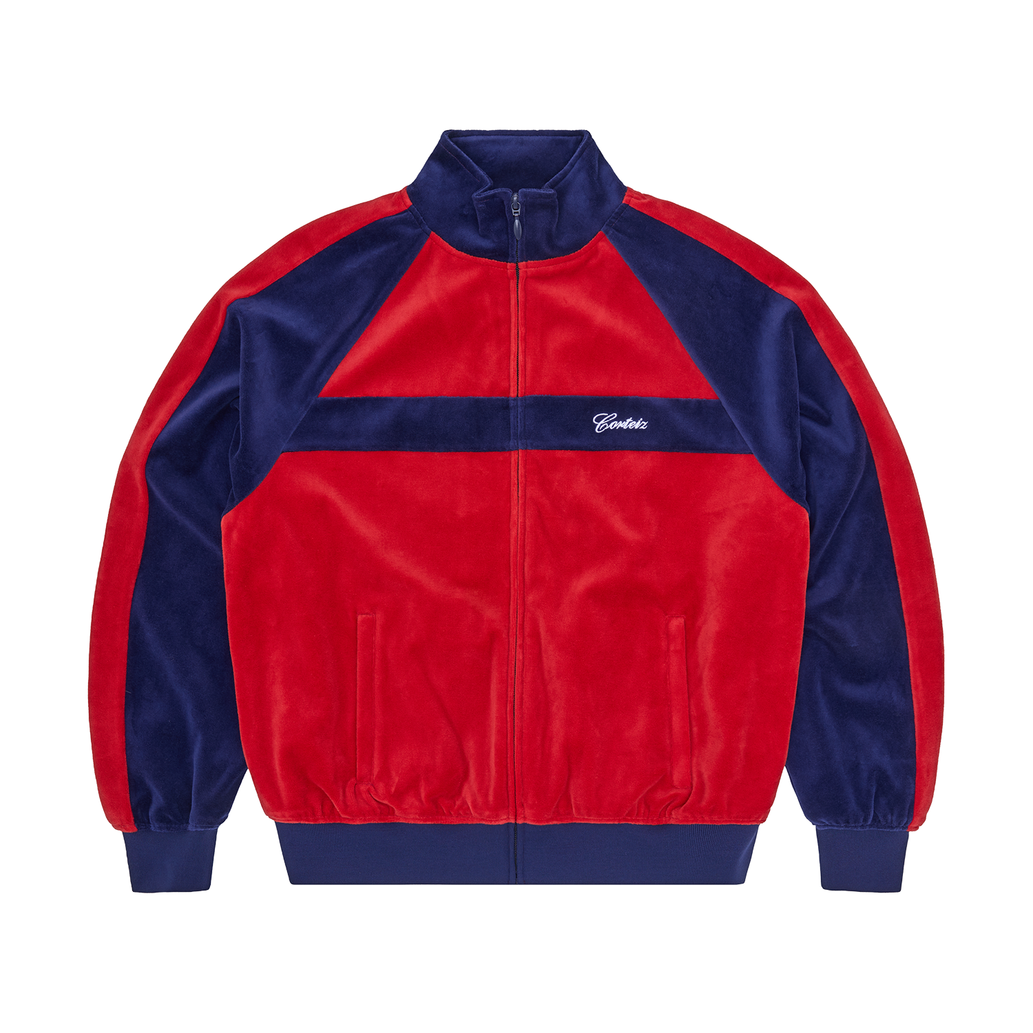 PISTA VELOUR TRACK JACKET [NAVYRED]