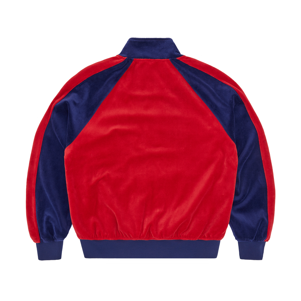 PISTA VELOUR TRACK JACKET [NAVYRED]